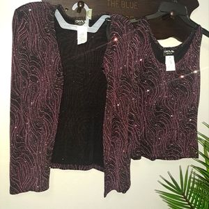 ONYX Women's Top & Jacket Set Sz Small